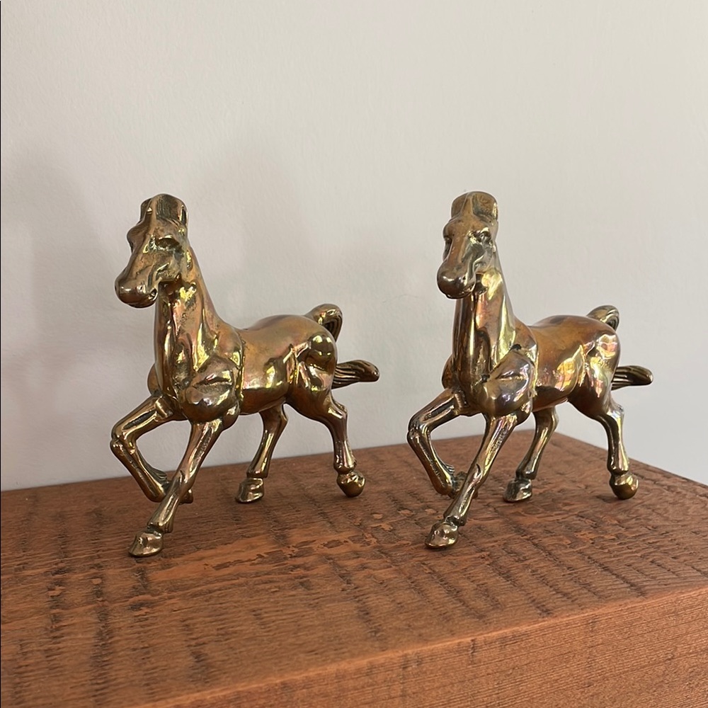 VINTAGE Solid Brass Horse Figurines